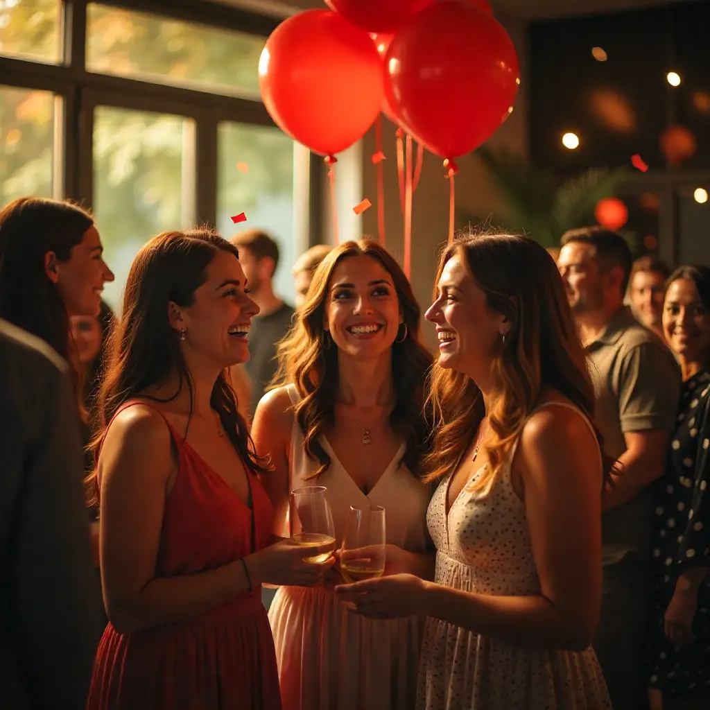 Festive graduation party with balloons and personalized decorations